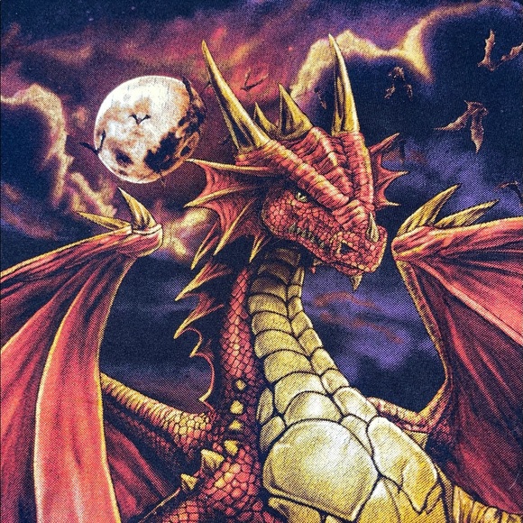 Vintage‎ Rock Eagle Dragon Medieval Castle Shirt - Picture 3 of 9